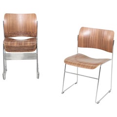 2024 Set of Eight David Rowland for Howe 40/4 Side / Dining Stacking Chairs