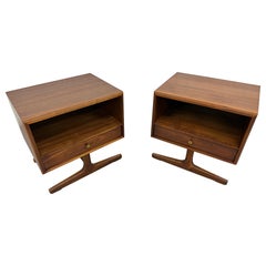 Mid-Century Modern Drexel “Apart Mates” Walnut Nightstands - Set of 2