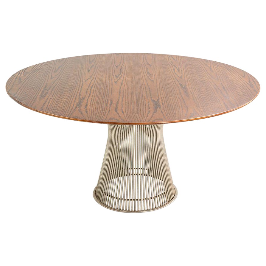 1960s Warren Platner for Knoll Dining Table with 54" Oak Top Model 3716T