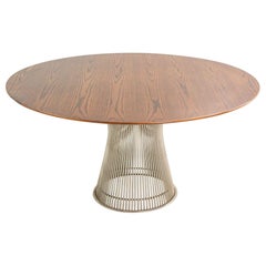 Tavolo da pranzo anni '60 Warren Platner per Knoll con piano in Oak da 54" Model 3716T