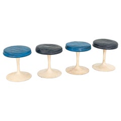1960s Eero Saarinen for Knoll 152 White Tulip Stools 4x Available