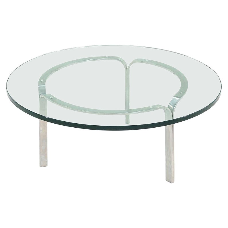 Nicos Zographos für Albano TA.42G.36 Band-Couchtisch aus Stahl, 1960er Jahre im Angebot