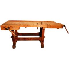 Antique Carpenter Woodworking Workbench from Germany, 1950s