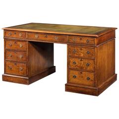 Late 19th Century Oak Pedestal Desk