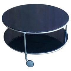 Ikea Strid coffee Table in Black glass by Ehlen Johansson 1980s