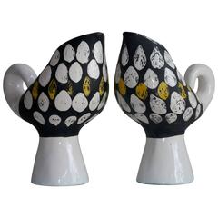 Roger Capron - Pair of Zoomorphic Vases - Vallauris France c. 1950