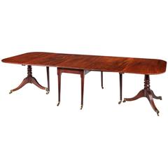 George III Mahogany Three Section Dining Room Table