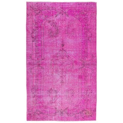6x7.3 ft Modern Home Decor Pink Carpet, Hand Knotted Turkish Wool Area Rug (tapis de laine turque noué à la main)