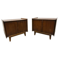 Vintage Mid-Century Modern Lane 1st Edition Walnut Nightstands - Set of 2