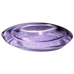 Maelstrom Neo, Sculpted Purple Glass Bowl with Drawing