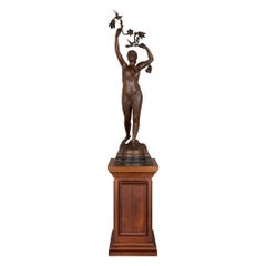 Large Antique Figurative Sculptural Lamp by Grégoire