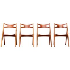 Set of Four Model CH29 Sawbuck Chairs by Hans Wegner, Denmark