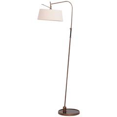 Adjustable Floor Lamp by Lunel in Brass and Laminate, France, circa, 1950