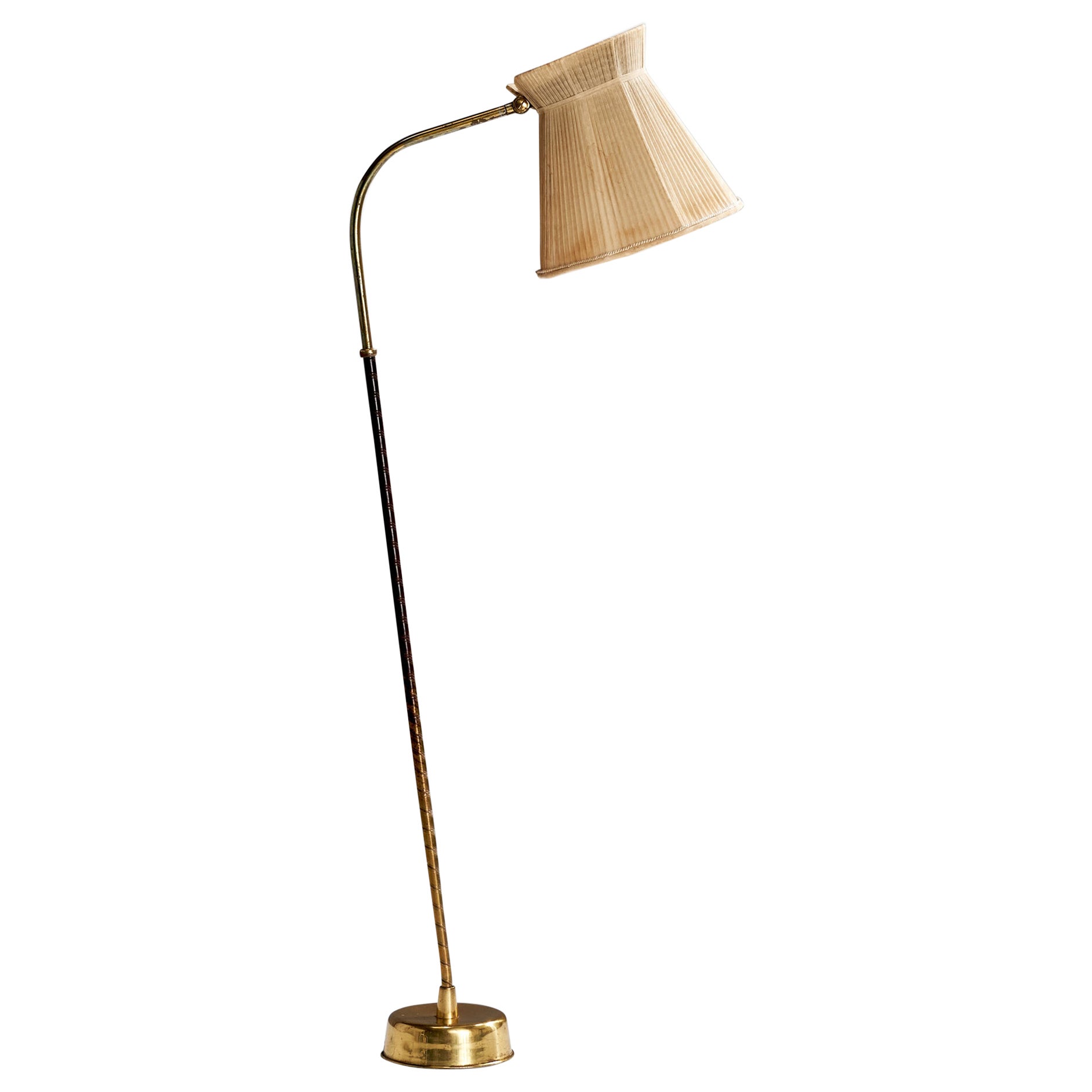 Lisa Johansson-Pape, Floor Lamp, Brass, Fabric, Plastic, 1960s