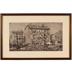 1971 "From the Embankment" Federica Galli's Etching