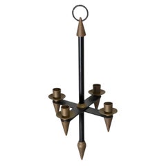1950's Gio Ponti Style Brass and Metal Hanging Candelabra