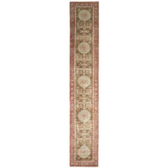 Rug & Kilim's Transitional Style Teppich in Beige-Braun und rotem Medaillon-Muster