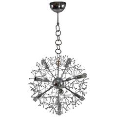 Charming Chrome Sputnik Chandelier Designed Sciolari, Italy, 1960 7