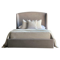 King Size Linen Slip Covered Bed