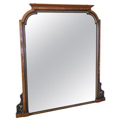 Antique Mirror del 1880, specchio da parete in radica di noce e ebanizzato di grandi dimensioni