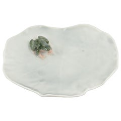Royal Copenhagen, small Art Nouveau dish with frog. 1969-1974.