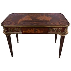 Marquetry Inlaid Table by Krieger