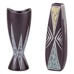 Søholm, Bornholm. Two vases in ceramic. Modernist design. 1960s/70s