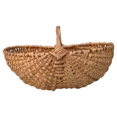 Début du 20e siècle américain Splint Oak Oak Buttocks Basket
