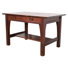 Gustav Stickley Mission Oak Arts & Crafts Writing Desk or Library Table