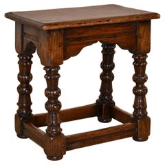 19th Century English Oak Joint Stool
