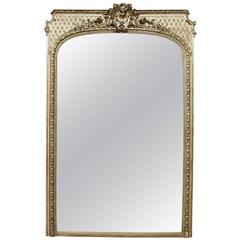 19th Century Grand French Baroque Gilded Arched Mirror