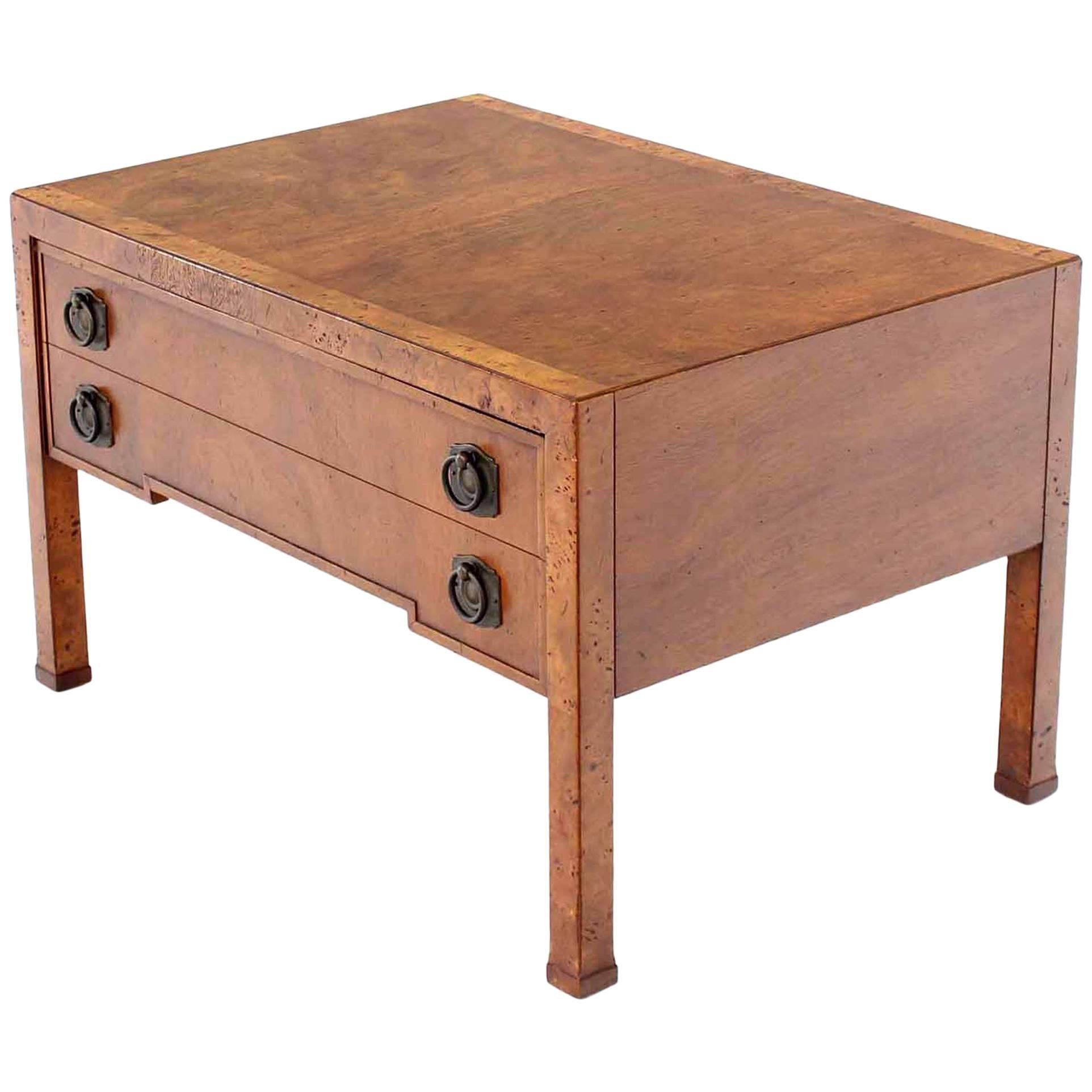 Burl Wood One Drawer Hall Table