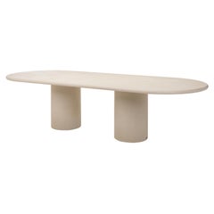 Contemporary Rounded Natural Plaster "Column" Table 300 cm by Isabelle Beaumont