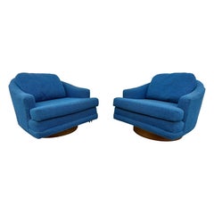 Mid-Century Modern Swivel Lounge Chairs - Set of 2