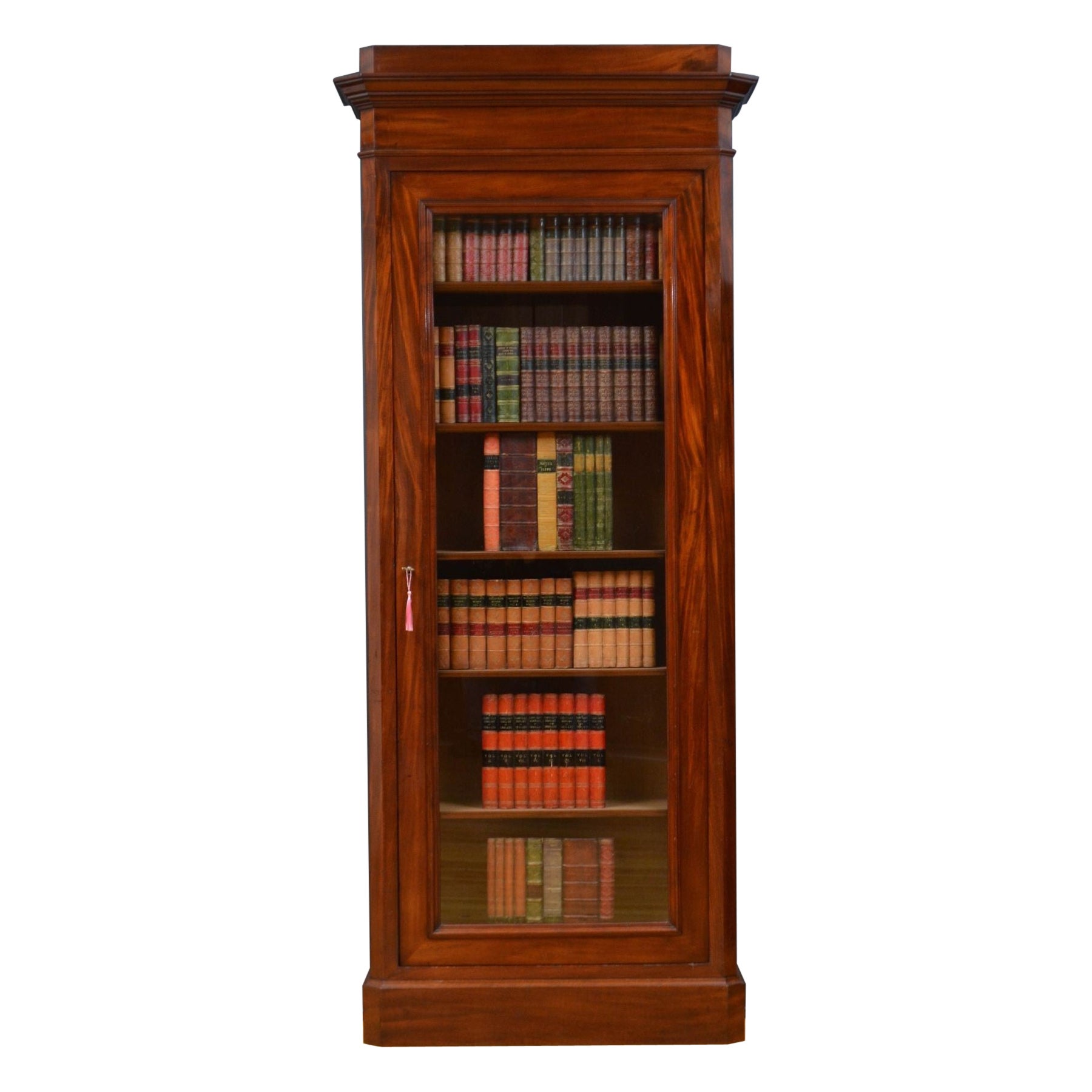 Librería Antigua Alta y Esbelta de Caoba