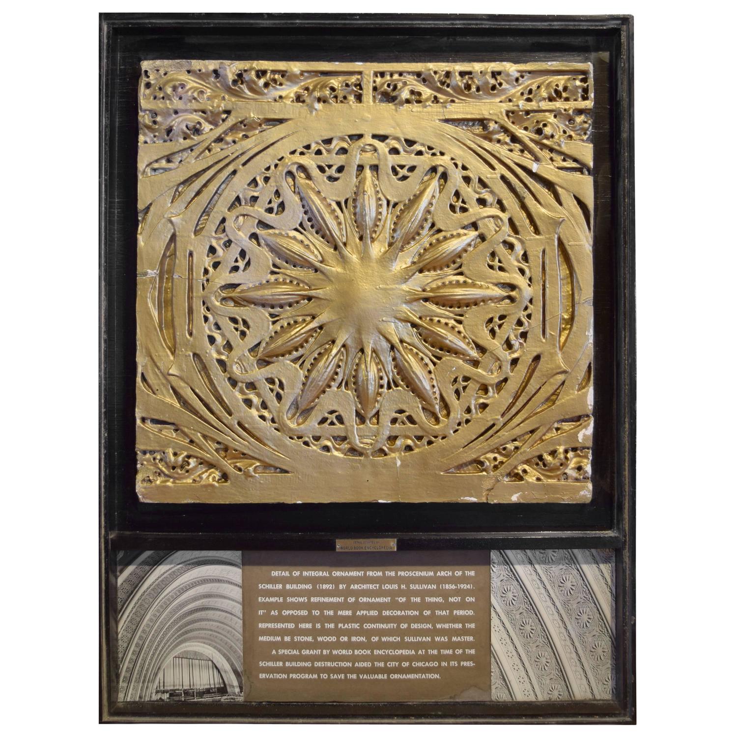 Louis Sullivan Designed Panel from the Garrick Theater by Adler and