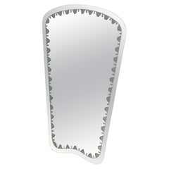 Luigi Brusotti, Italian Mid-Century Modern, Wall Mirror, Etched Glass, 1952