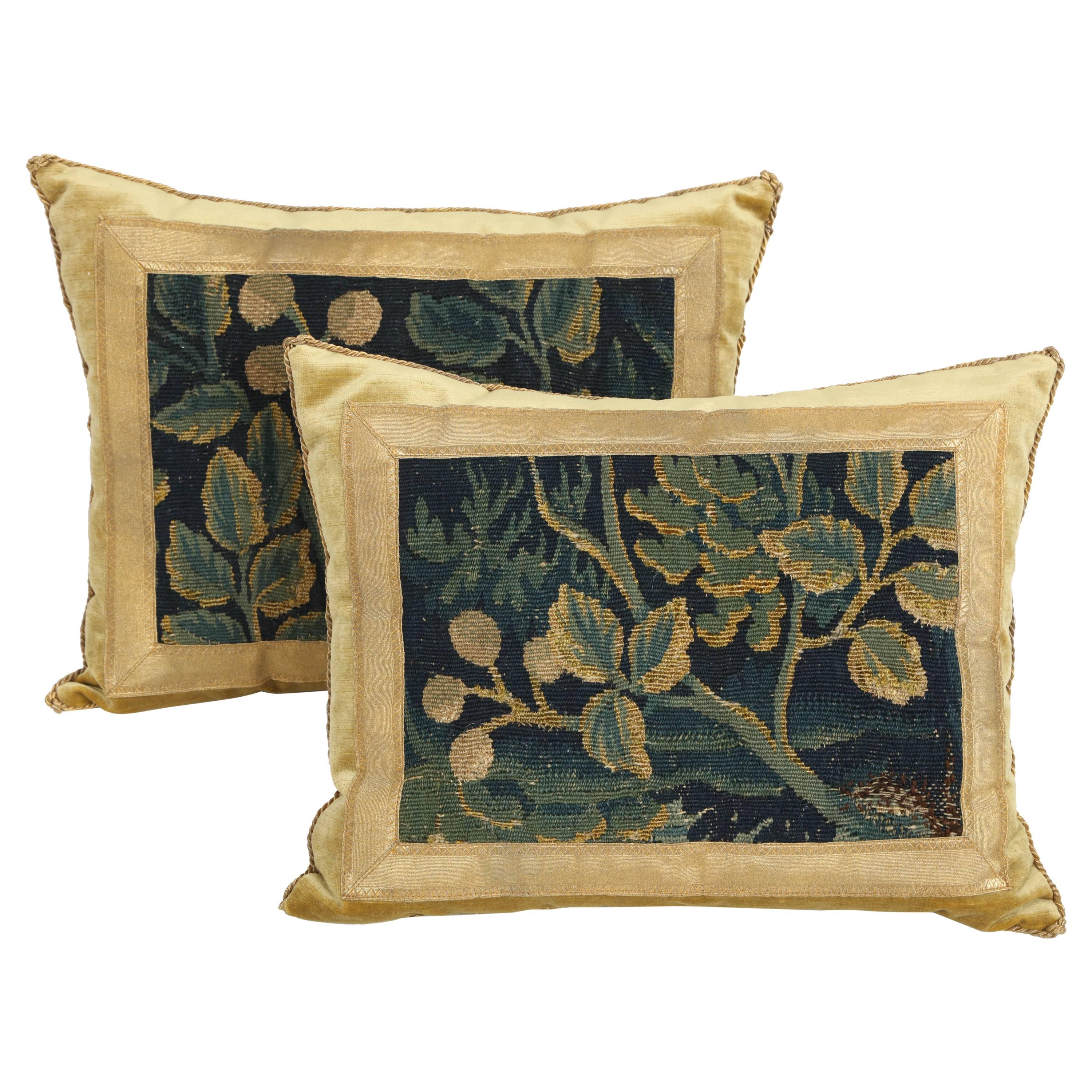 Pair of Antique Tapestry Pillows For Sale at 1stDibs vintage tapestry