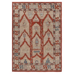 Rug & Kilim’s Tribal Style Rug in Red and Beige-Brown All over Geometric Pattern