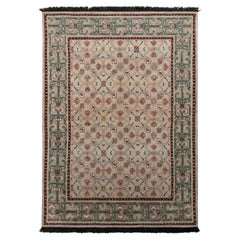 Rug & Kilim's Transitional Style Rug in Green and Blue All over Floral Pattern (tapis de style transitionnel à motifs floraux verts et bleus)