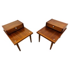 Mid-Century Modern American of Martinsville Accord Walnut Side Tables - Set of 2