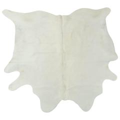 Used White Brazilian Cowhide Rug