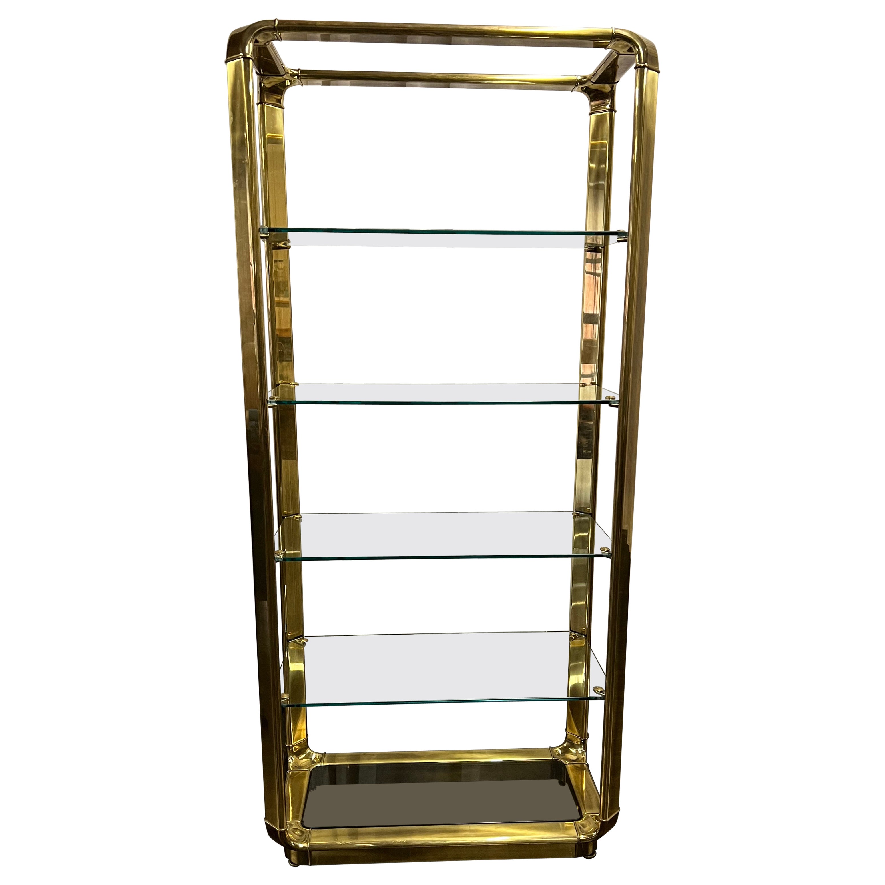 Hollywood Regency Style Brass and Glass Etagere by Widdicomb
