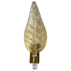 Gold Murano Glass Leaf Sconce
