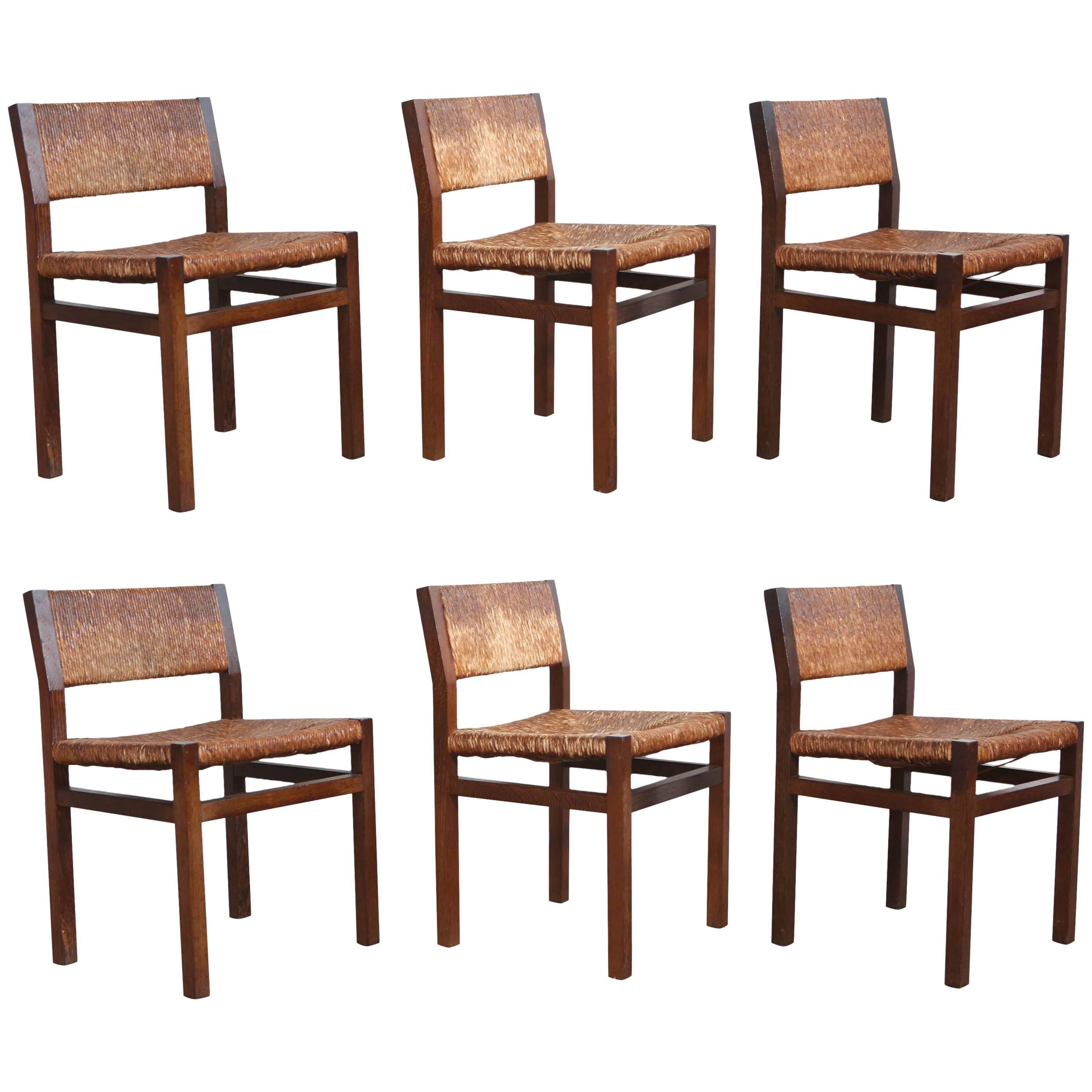Set of Two Rush Dining Chairs