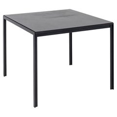 Quadratischer Esstisch „T Angle“, Florence Knoll T, 1950er Jahre, mit schwarzer Laminat-/Formica-Platte