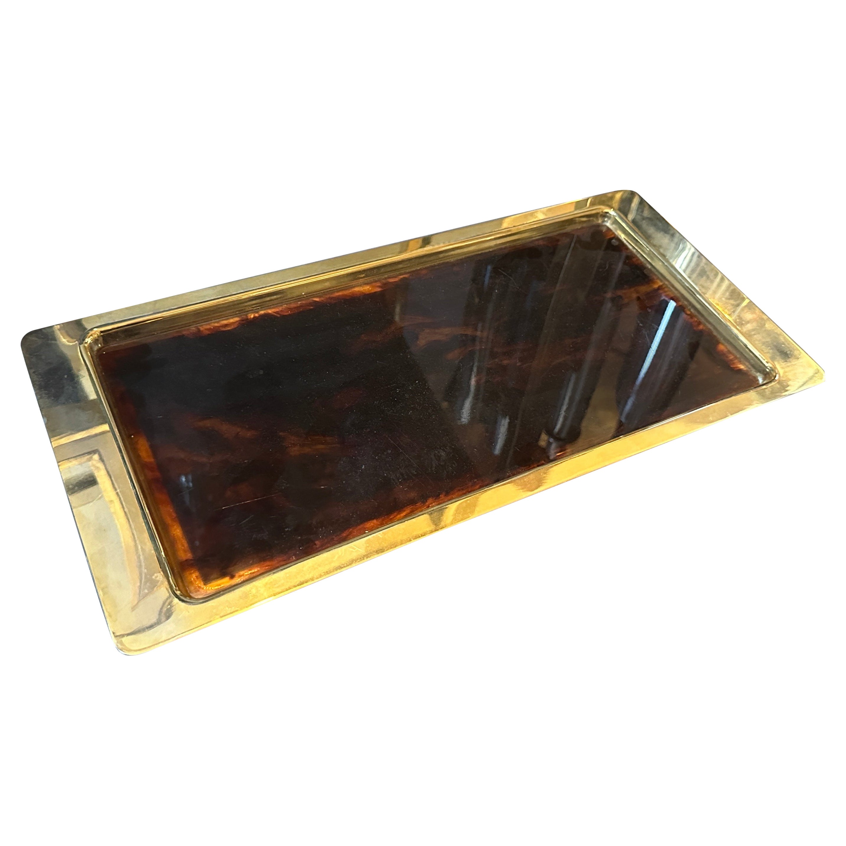 Plateau en Lucite Fausse Tortue des années 1980 Modernes à la manière de Dior Home