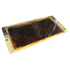 Plateau en Lucite Fausse Tortue des années 1980 Modernes à la manière de Dior Home