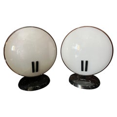 Coppia lampade da tavolo modello 242 "Perla" di Bruno Gecchelin per Oluce, 1980