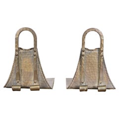 Antique Roycroft Arts & Crafts Brass Finished Hammered Copper Bookends